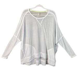Free People Movement First Choice Tee Long Sleeve Top Solid White Size Small